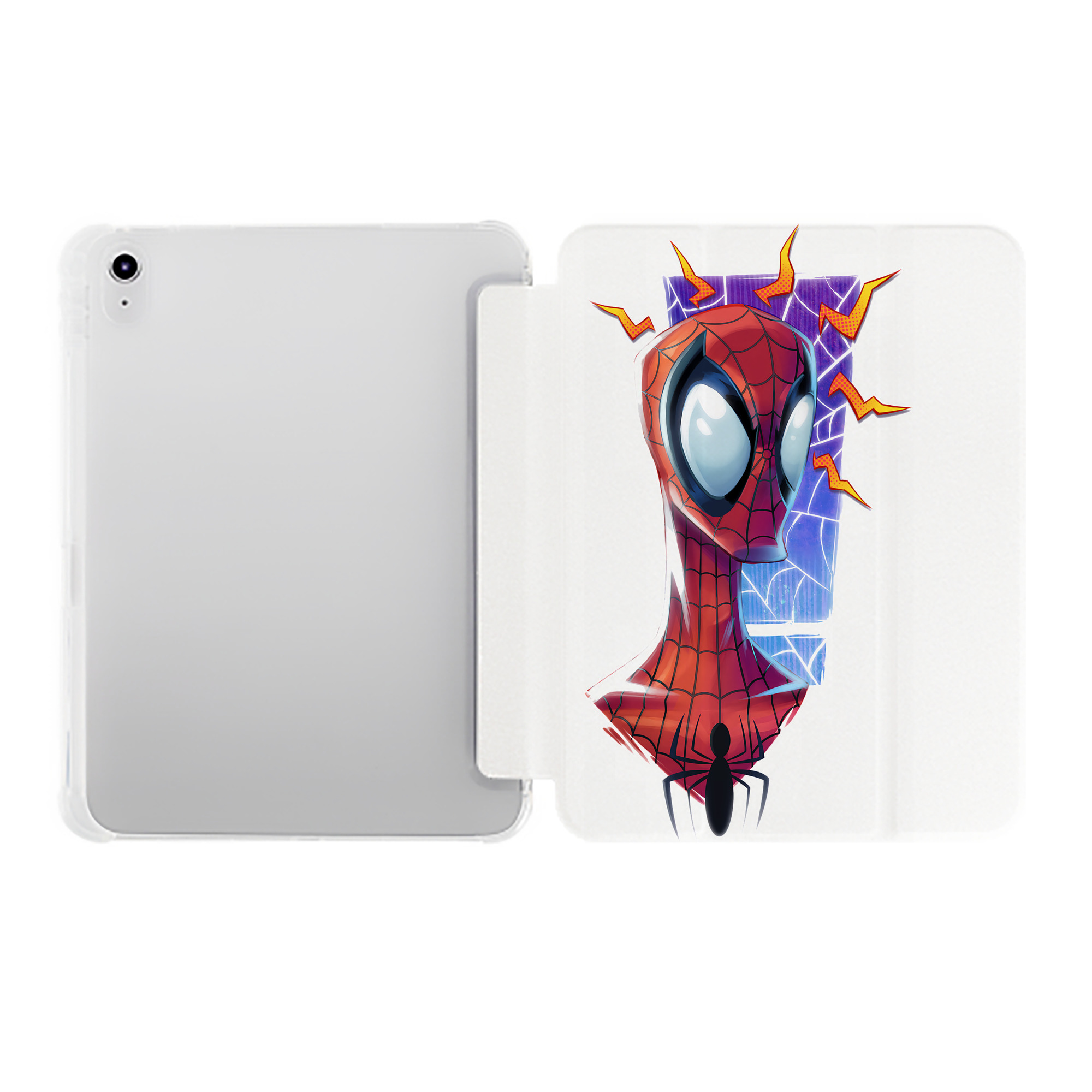 （画像用） Spider Man スパイダーマン IPad ケース ペン収納付き 三つ折りスタンド PUレザー×シリコン 対応機種9.5/10.5/10.9インチ